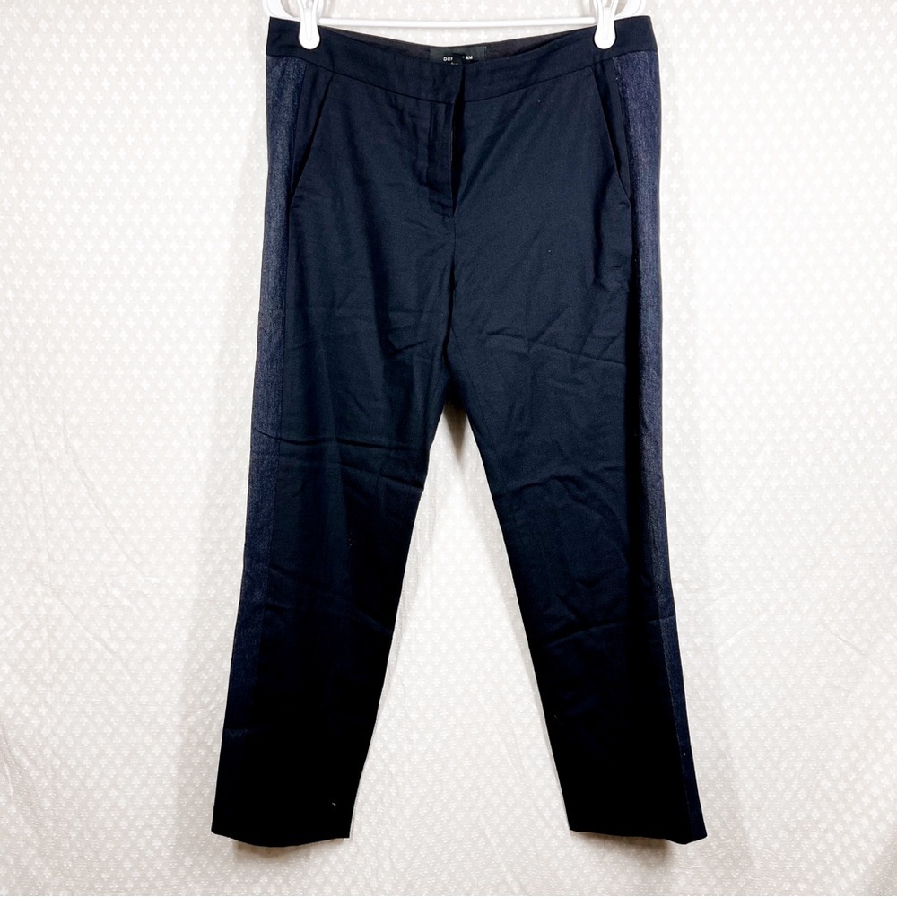 Derek Lam Black High Rise Tapered Wool Silk Trousers